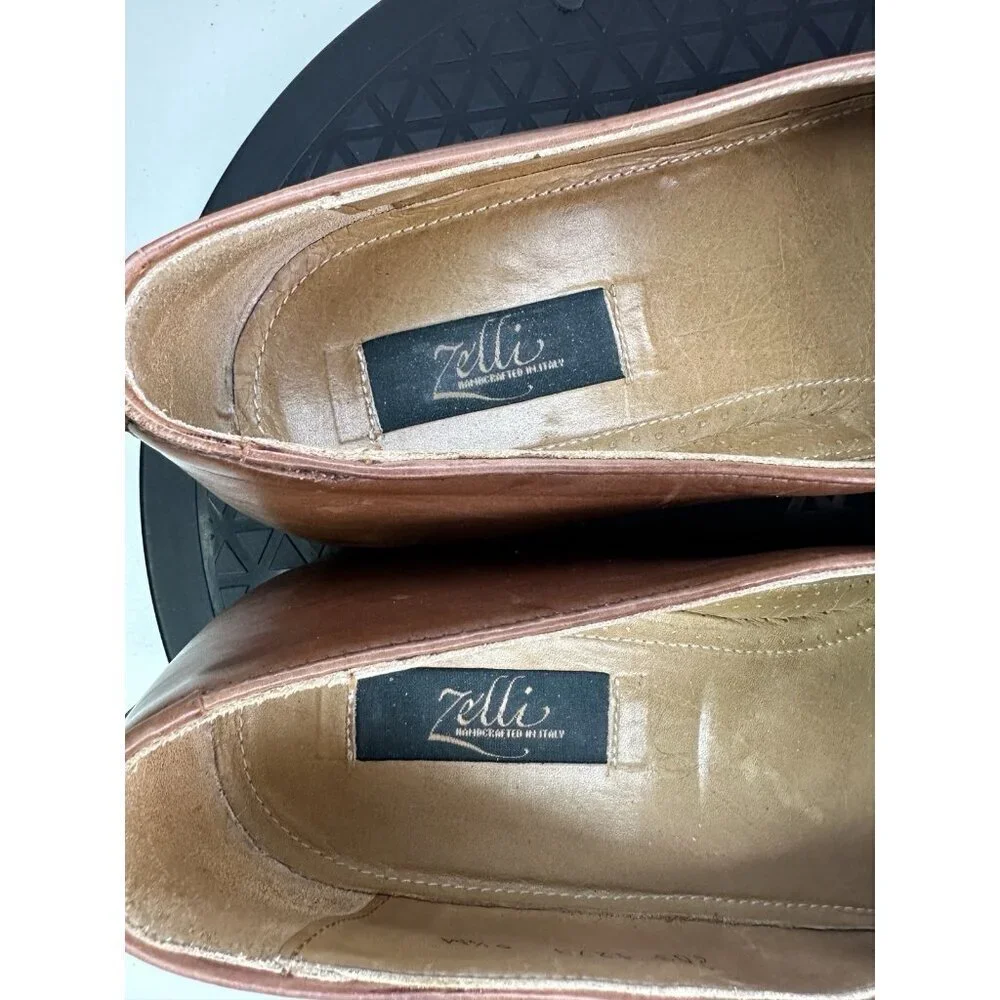 ZELLI Italian Handmade Dress Shoes Soft Calfskin Penny Loafers Sz 9.5